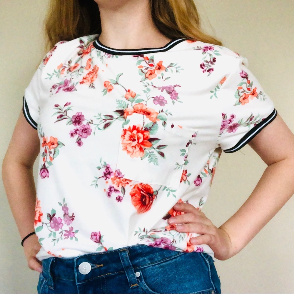 White Floral Top